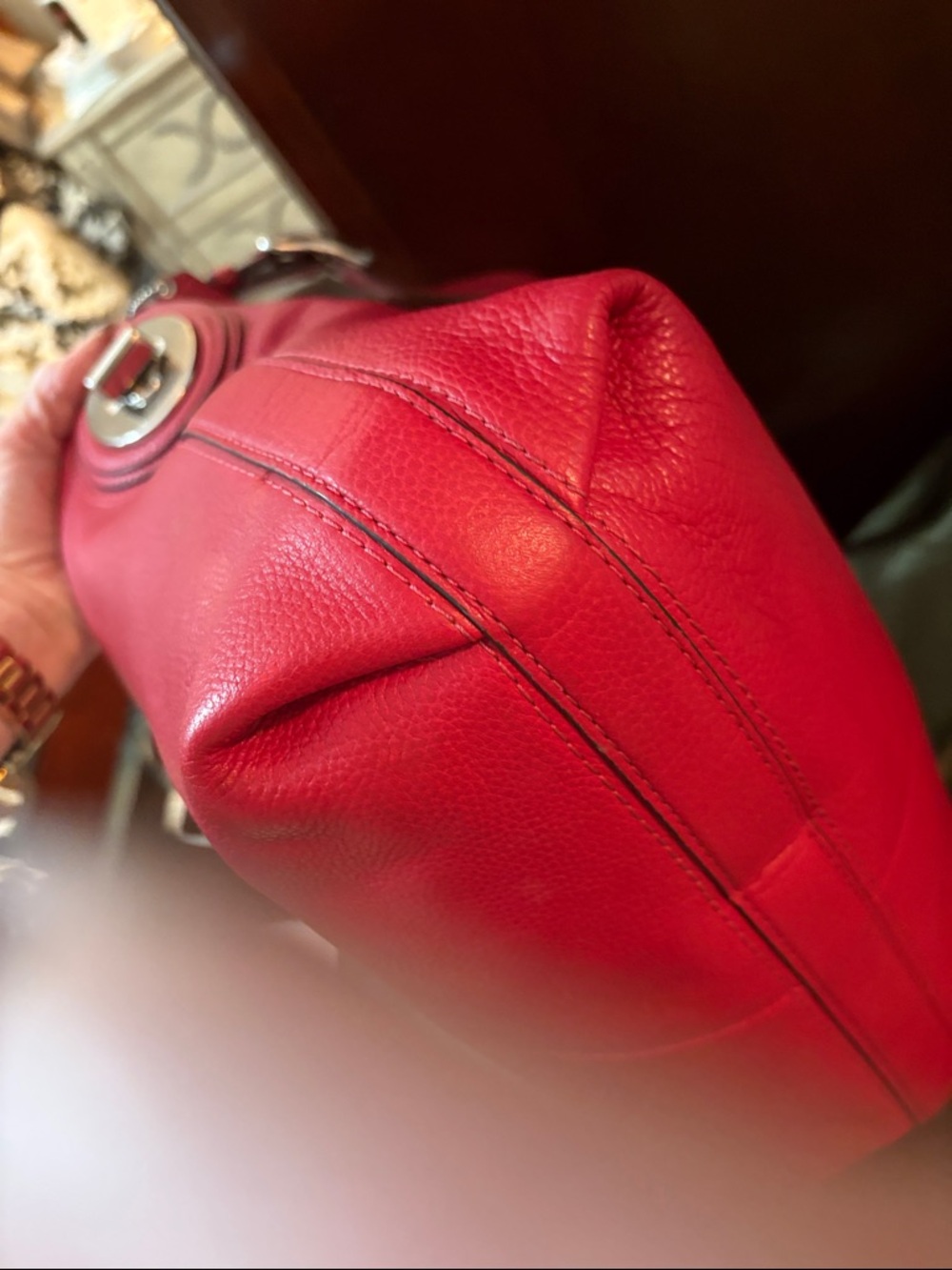 Coach Penelope Hobo Shoulder bag red pebbled leather August 2011 F16535 - Picture 10 of 15